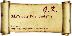 Gönczy Kálmán névjegykártya